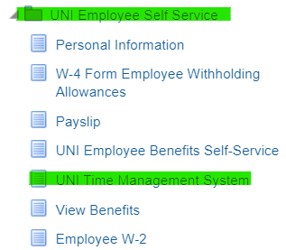 UNI Employee Self Service UNI Time Management 